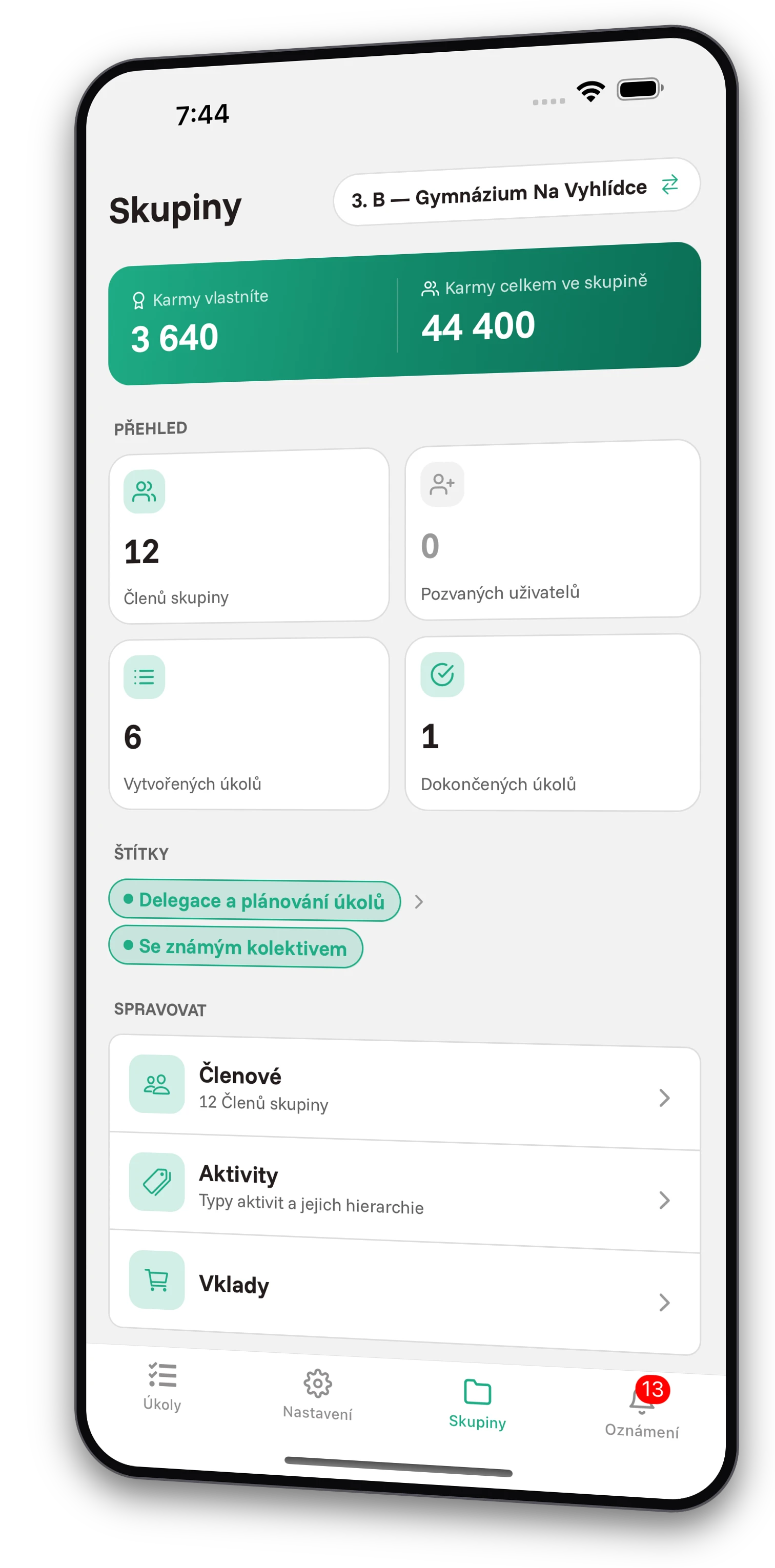 Sada screenshotů z aplikace Jobiro - Ukázka soukromých skupin pro studenty středních škol. - Screenshot 2